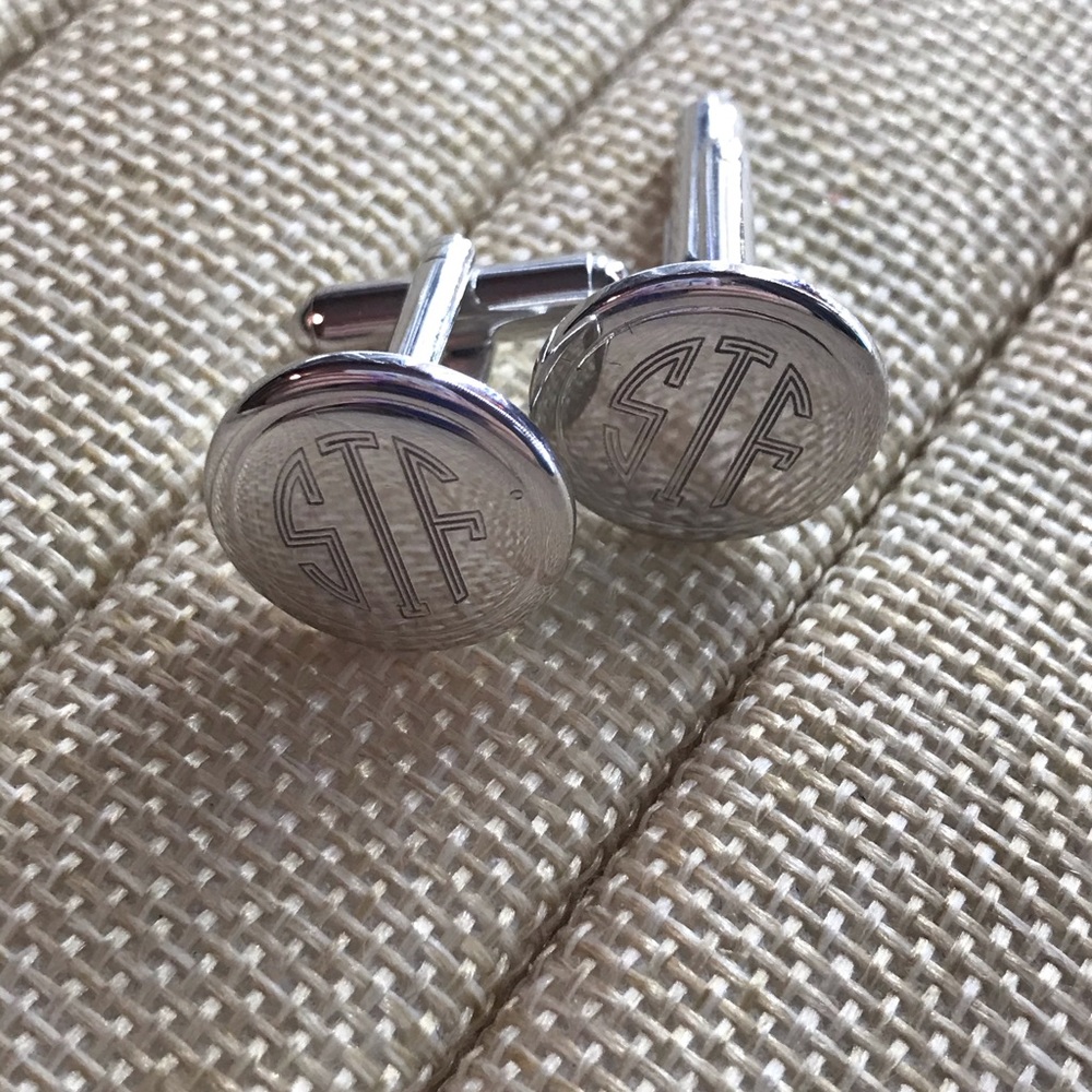 Stella & Dot engraved cuff links
